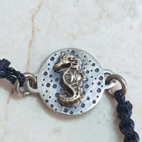 Bracciale Cavalluccio Marino con cordino colorato Linea Mare Nostrum